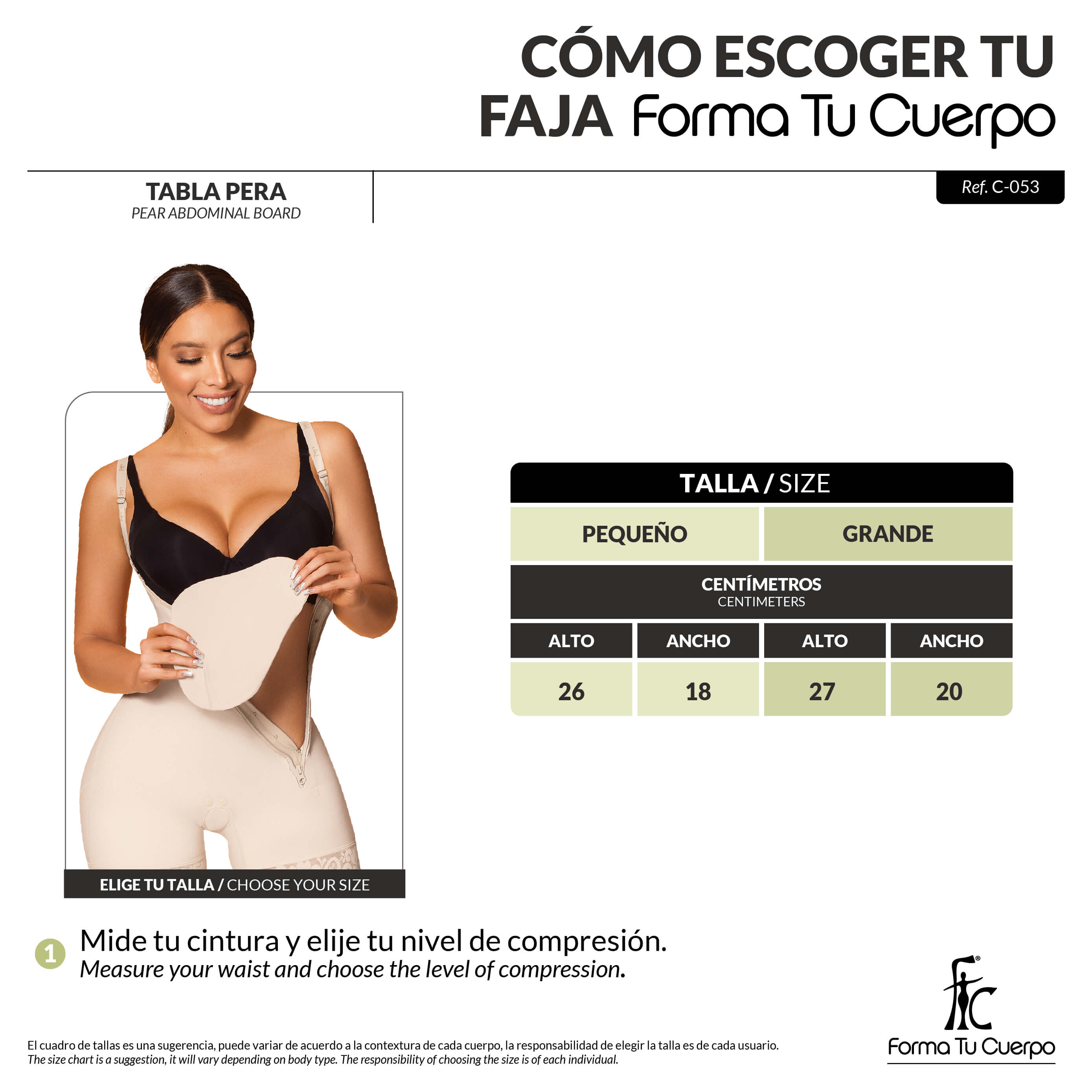 Tabla abdominal postoperatoria: Post-surgery waist shaping board ( Ref. C-053 )