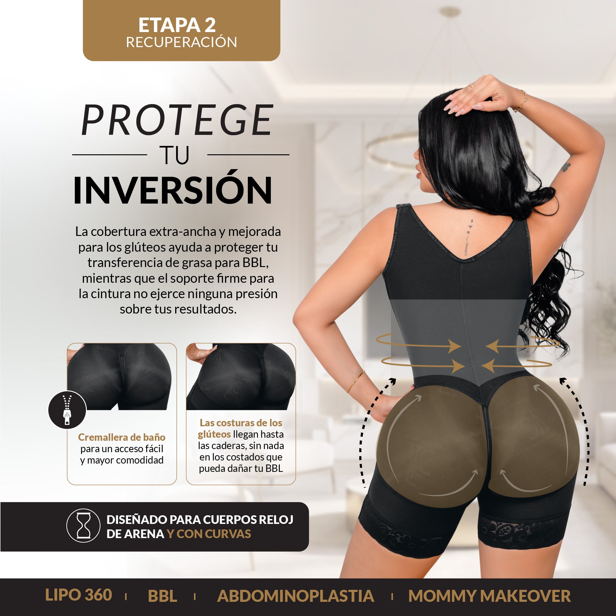 Faja Luxury Queen caderas anchas:  Ideal para BBL ( Ref. LUXBBL-013 / LUXBBL-213 )