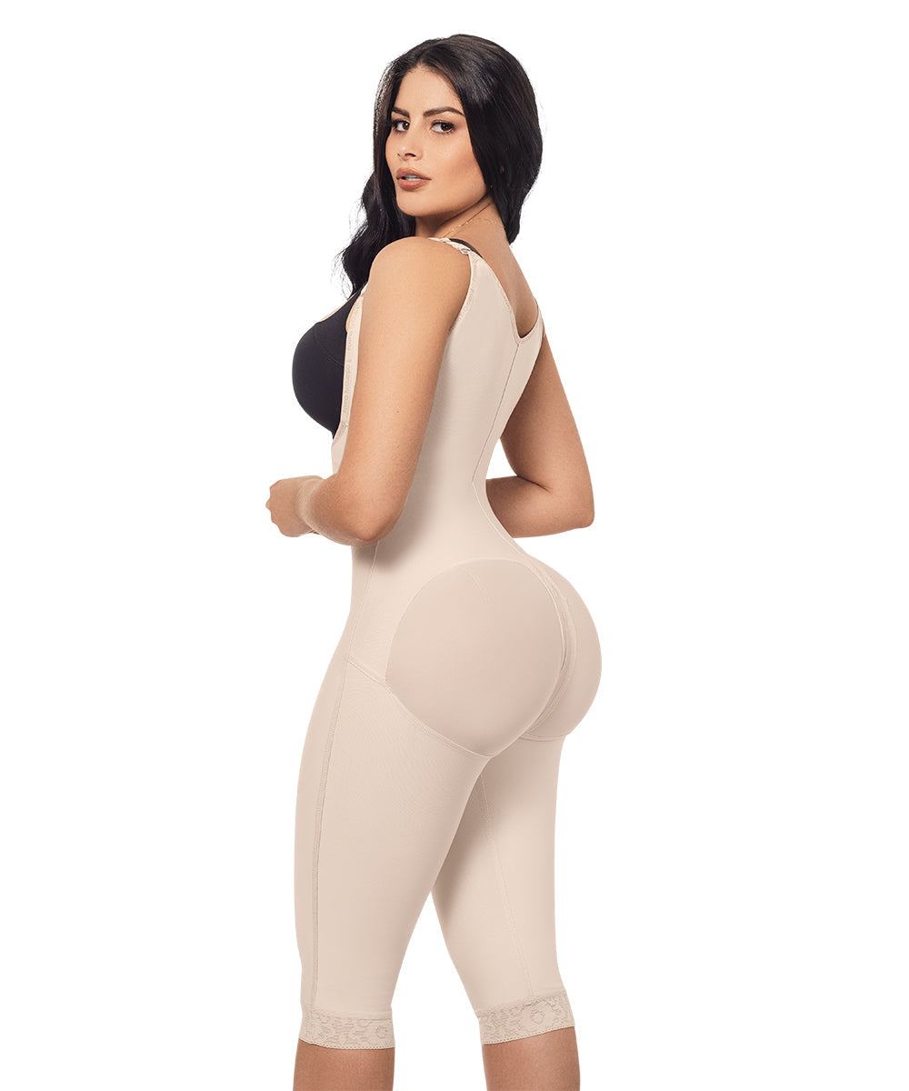 Faja reloj de arena hasta la rodilla con tiras, broche central y cremallera perineal ( Ref. O-021 )