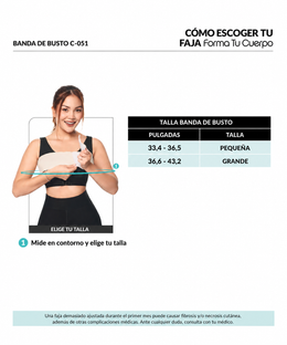 Banda postoperatoria para senos:  Bust stabilization & recovery ( Ref. C-051 )