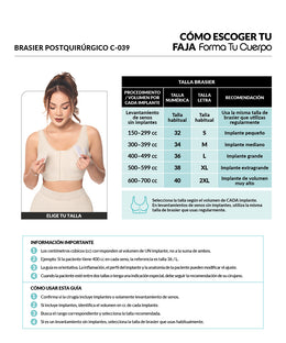 Post-surgical bra with band: Bust lift &amp; chest stability (Ref. C-039)