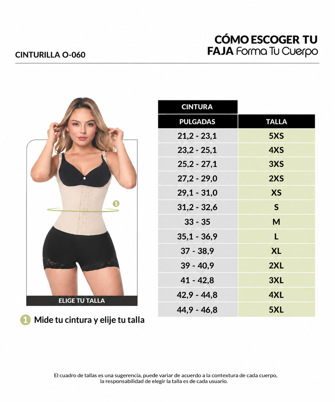 Guía de tallas de este producto