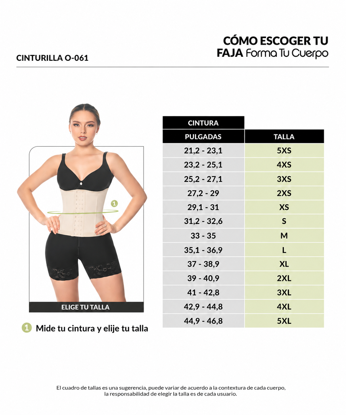 Guía de tallas de este producto