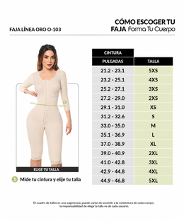 Faja postoperatoria completa:  Full body compression & sculpting ( Ref. O-103 )