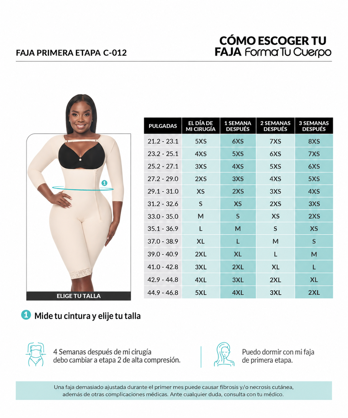 Guía de tallas de este producto