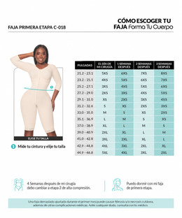 Faja postquirúrgica compresión media:  Comodidad, moldeo y recuperación ( Ref. C-018 )