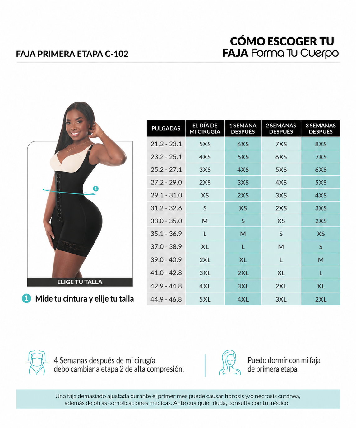 Guía de tallas de este producto