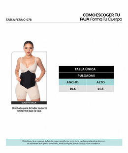Tabla abdominal postoperatoria: Abdominal shaping & support ( Ref. C-078 )