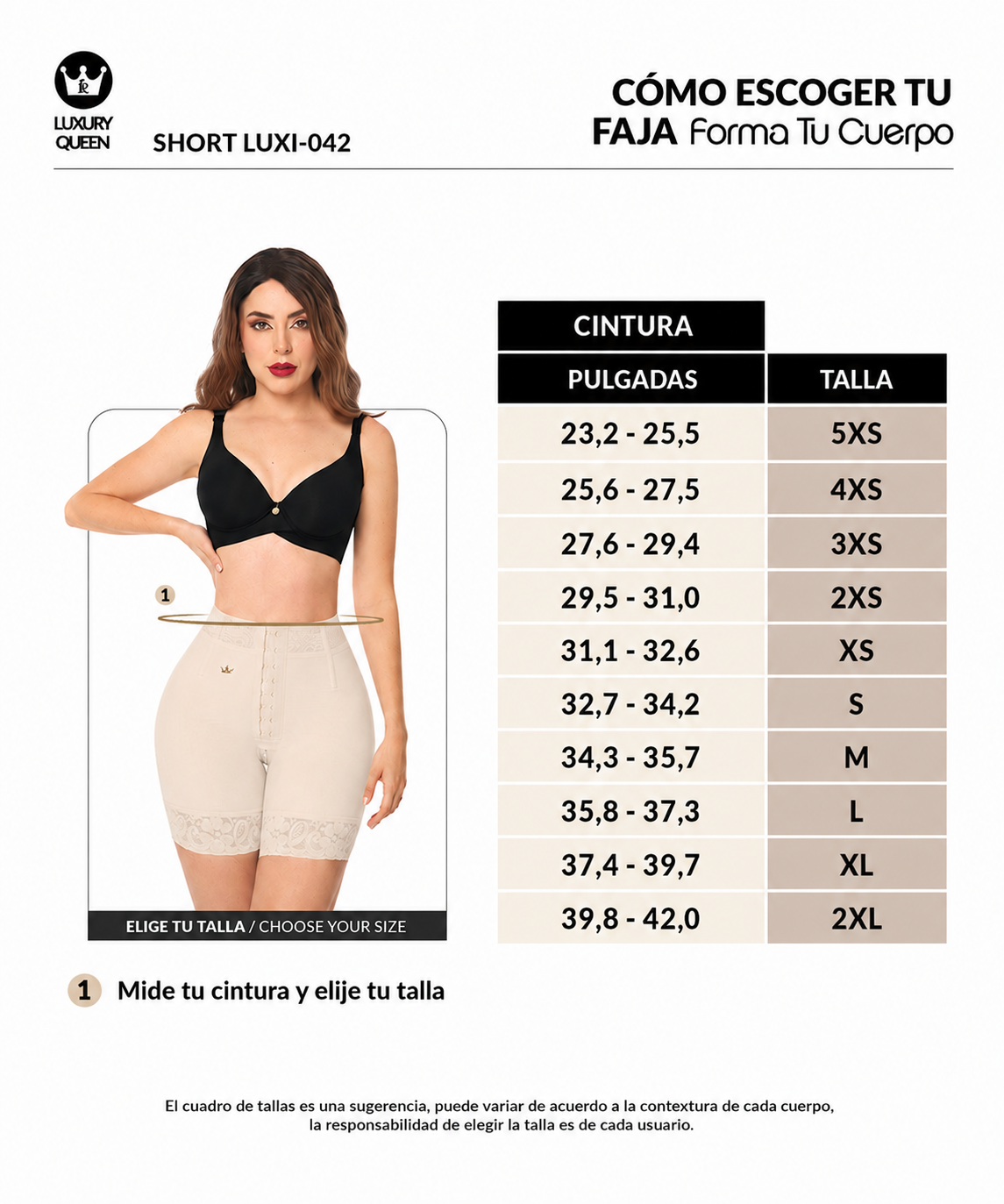 Guía de tallas de este producto