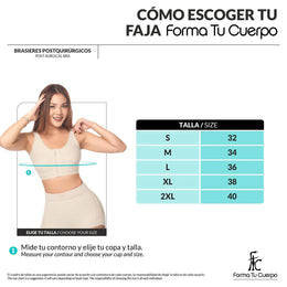 Brasier postquirúrgico: Soporte de busto y ajuste cómodo ( Ref. C-082 )